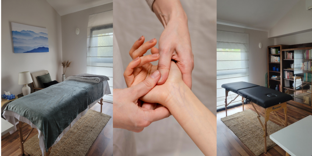 Pastel Rose Pervenche et Blanc Salons Retour à l'entreprise Paysage Bannière kinésiologie rendez vous